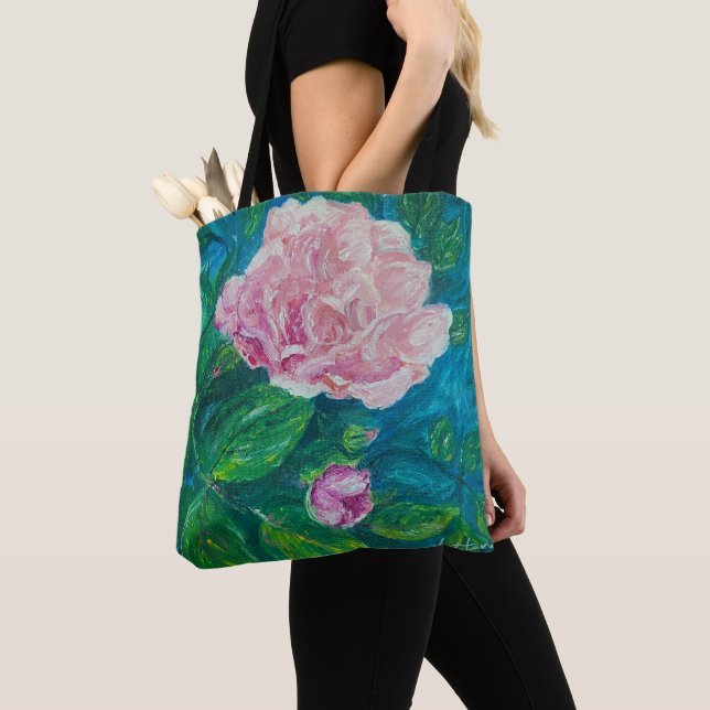 "Blossoms of Love" Rose Tote (med) Bag (Close Up)