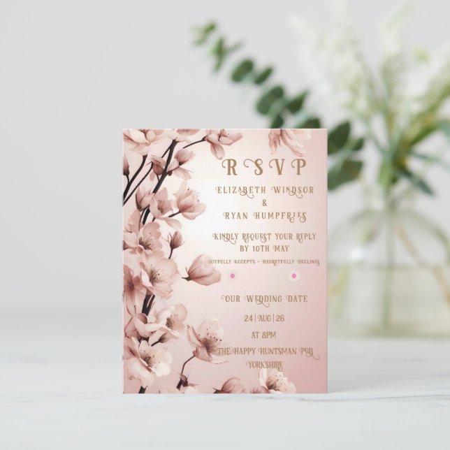 Blossoms of Love" Wedding Invitation Collection (Standing Front)