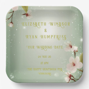 Blossoms of Love" Wedding Invitation Collection Paper Plate