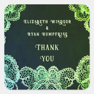 Blossoms of Love" Wedding Invitation Collection  Square Sticker