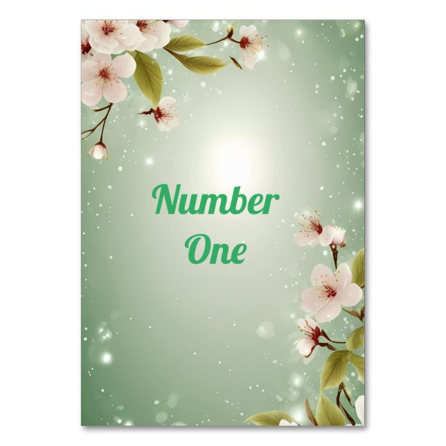 Blossoms of Love" Wedding Invitation Collection Table Number (Back)