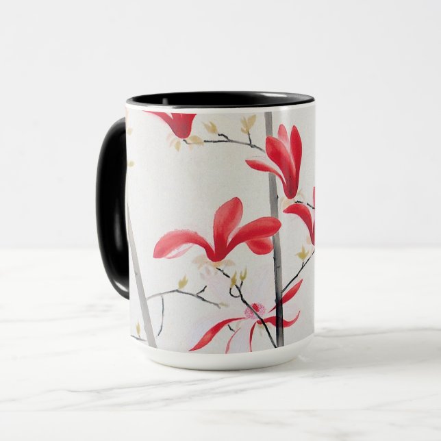 Blossoms of Magnolia Tree, Kobayashi Kokei Mug (Front Left)