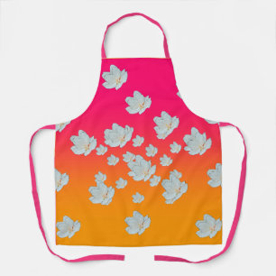 Blossoms On Pink Yellow Gradient Apron