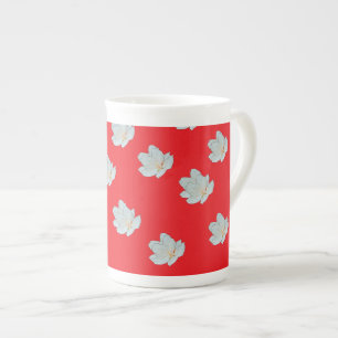 Blossoms On Red Bone China Mug
