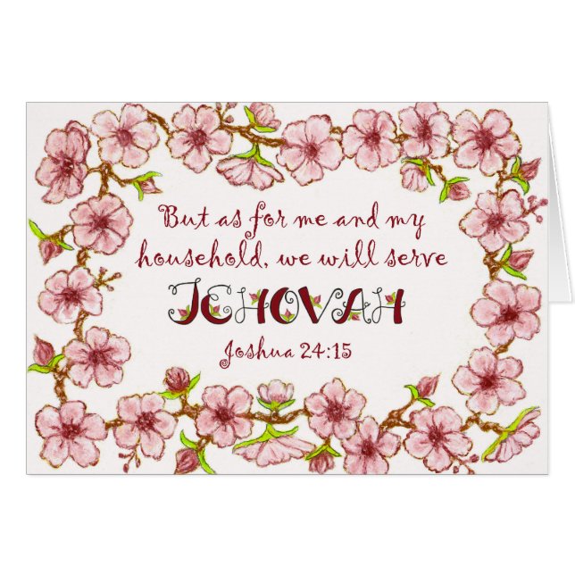Blossoms~Serve Jehovah Scripture~Big Card (Front Horizontal)