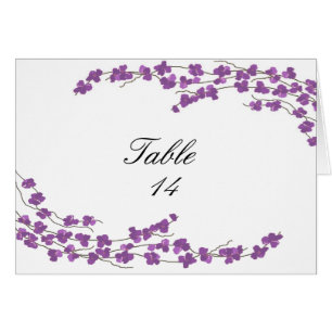 Blossoms Table Seating Card - Purple Blossoms