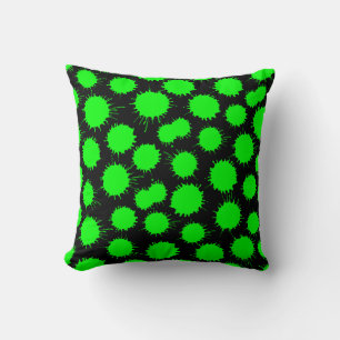 Blot Pattern - Green and Black Cushion