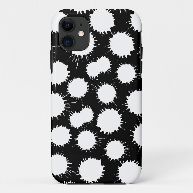 Blot Pattern - White on Black Case-Mate iPhone Case (Back)