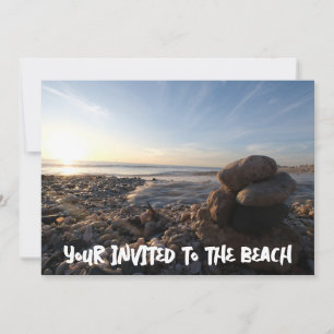 Blouberg Beach Ocean Motion Stacked Rocks Invitation