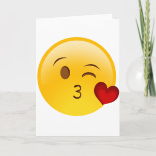 Blow a kiss emoji sticker card