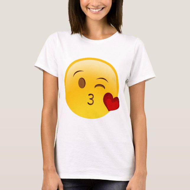 Blow a kiss emoji sticker T-Shirt (Front)
