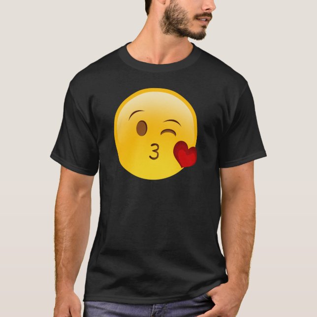 Blow a kiss emoji sticker T-Shirt (Front)