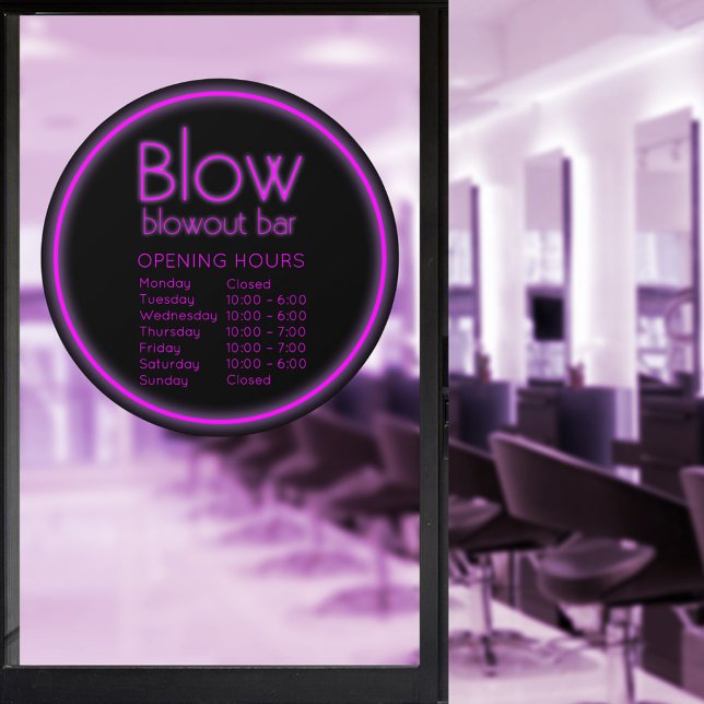 Blow Blowout Bar Neon Pink Business Store Hours (Creator Uploaded)