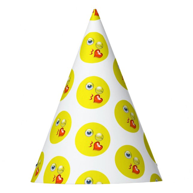 Blow Kiss Love Emoji Party Hat (Front)
