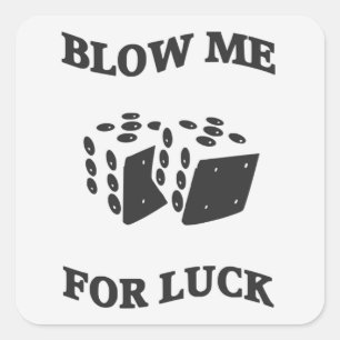 BLOW ME FOR LUCK  SQUARE STICKER
