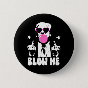 Blow Me Funny Trump Pink Bubble Gum Donald Trump 2 6 Cm Round Badge