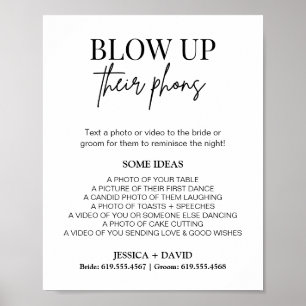 Blow Up Their Phone Sign Wedding Photo Hunt Game