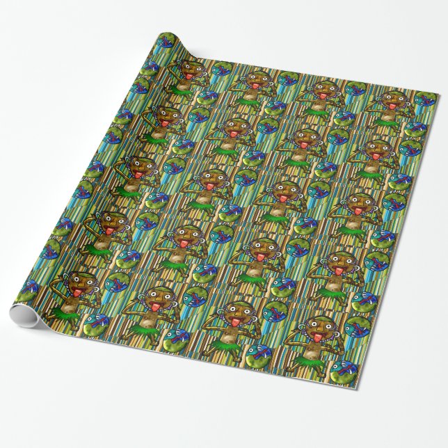 Blow Yer Raspberries! Wrapping Paper (Unrolled)
