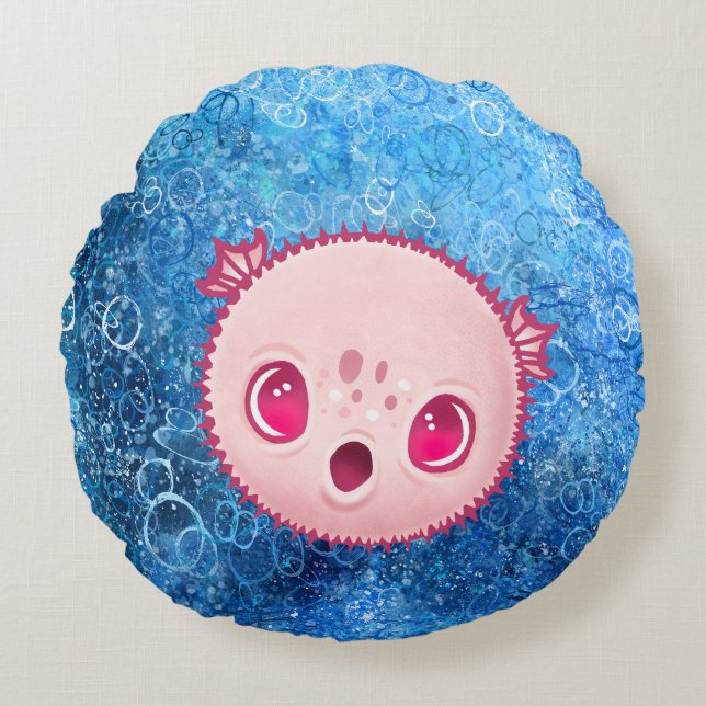 Blowfish  round cushion (Front)