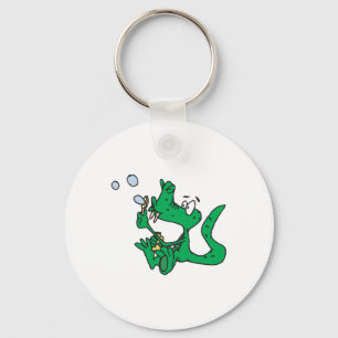 blowing bubbles crocodile key ring