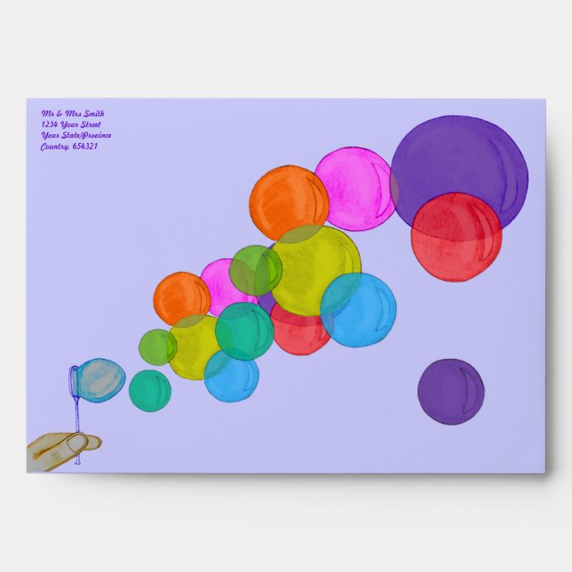 Blowing Bubbles (Rainbow) Envelope (Front)