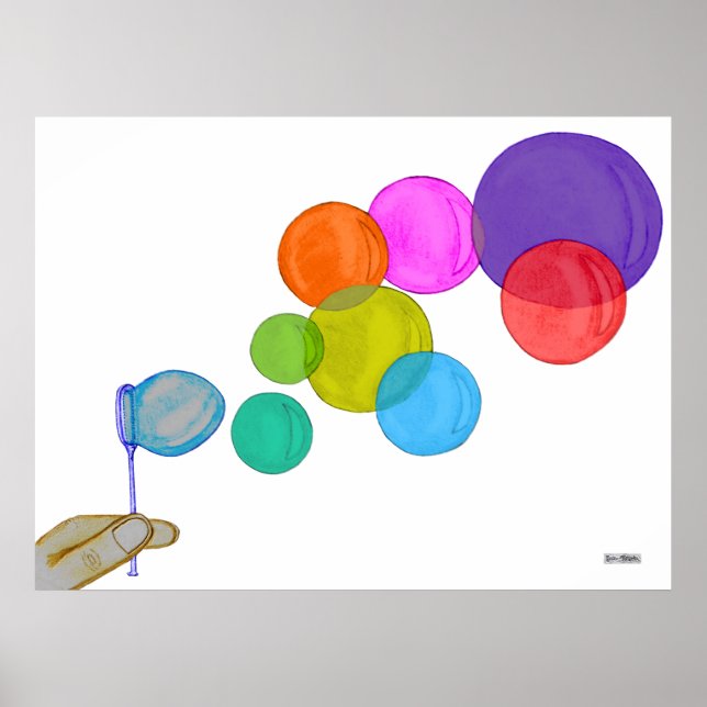 Blowing Bubbles (Rainbow) Poster (Front)