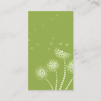 blowing flowers green business card