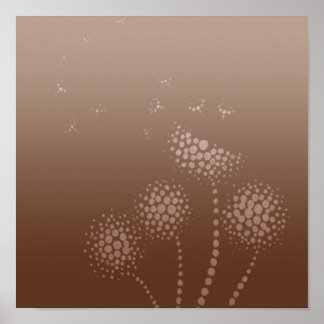 blowing flowers pink and brown poster
