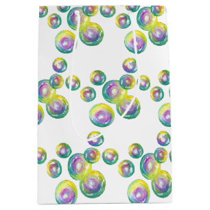 Blowing Iridescent Rainbow Soap Bubbles Medium Gift Bag