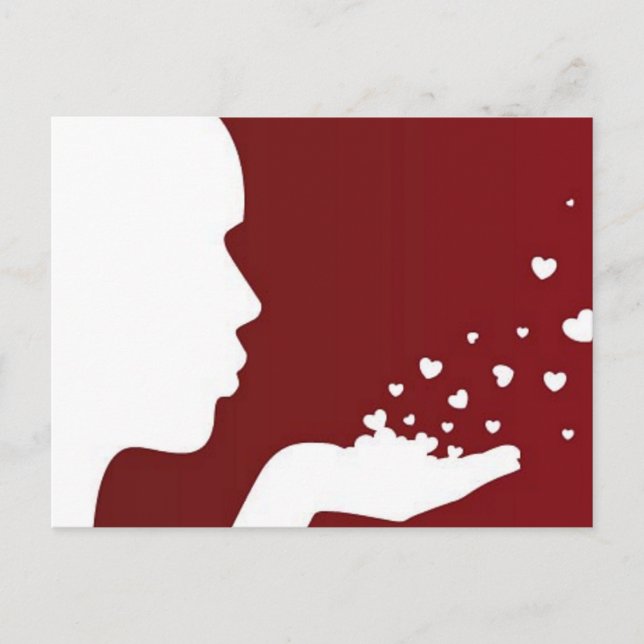 Blowing Kisses Postcard (Front)