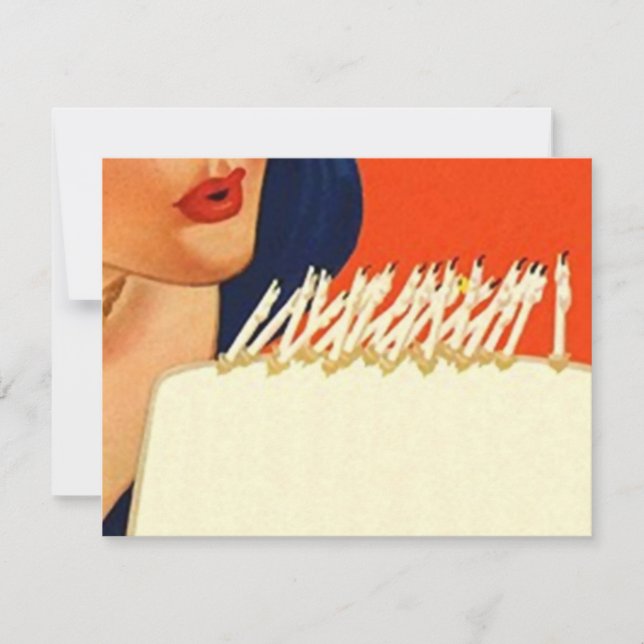 BLOWING OUT CANDLES WOMAN'S BIRTHDAY PARTY INVITE (Front)