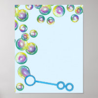 Blowing Rainbow Soap Bubbles Bubble Wand Blue