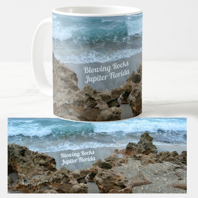 Blowing Rocks Jupiter Beach Surf Photographic Coffee Mug (Creator Uploaded)