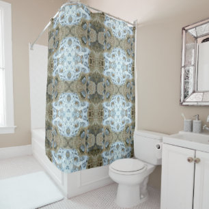 Blowing Rocks Jupiter Florida faux lace Shower Curtain