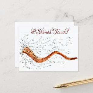Blowing the Shofar Visually Postcard