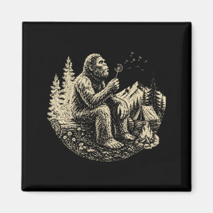 Blowing Wishes Funny Bigfoot Blowing Dandelion Magnet