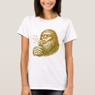 Blowing Wishes Funny Bigfoot Sasquatch Humour T-Shirt