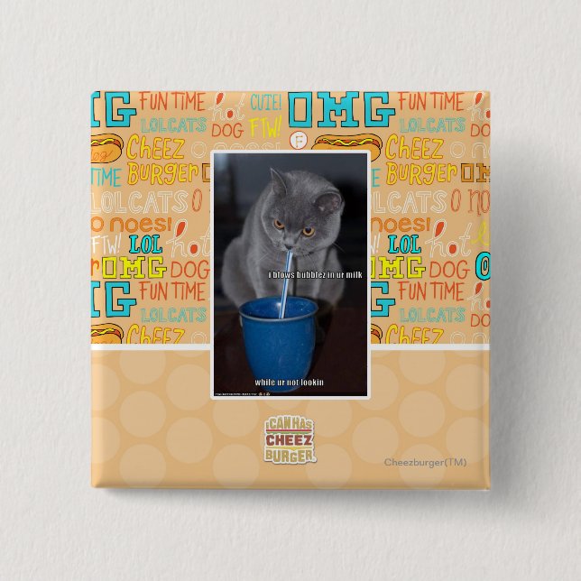 Blows Bubbles in ur milk 15 Cm Square Badge (Front)