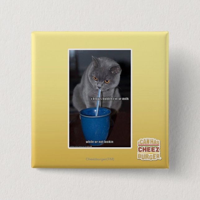 Blows Bubbles in ur milk 15 Cm Square Badge (Front)
