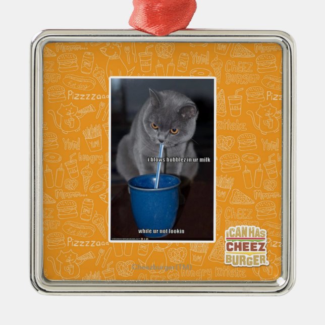 Blows Bubbles in ur milk Metal Ornament (Front)