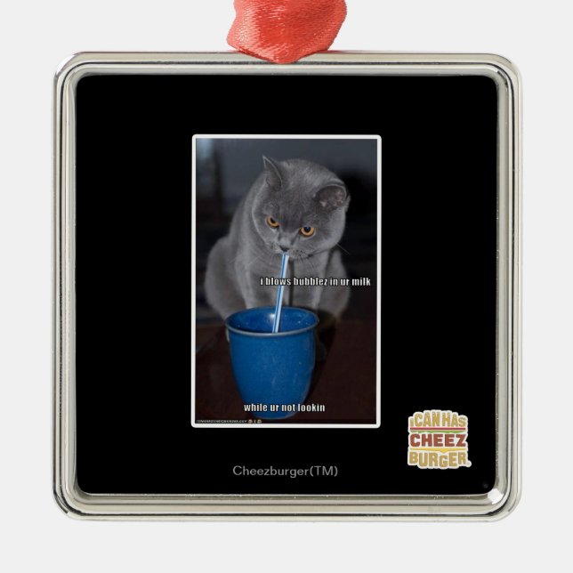 Blows Bubbles in ur milk Metal Ornament (Front)