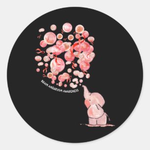 Blows Up Burgundy Balloons Brain Aneurysm Awarenes Classic Round Sticker