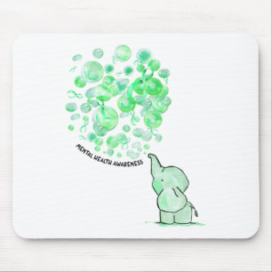 Blows Up Green Balloons Mental Health Awareness Mouse Pad