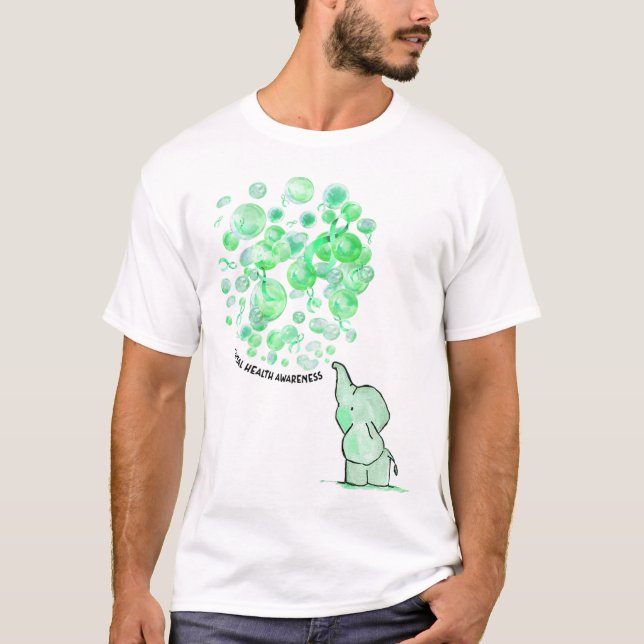 Blows Up Green Balloons Mental Health Awareness  T-Shirt (Front)