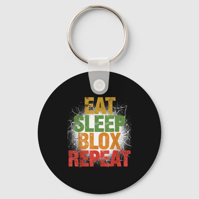 Blox Gaming _ Eat Sleep Blox Repeat _ Kids Gaming  Key Ring (Front)