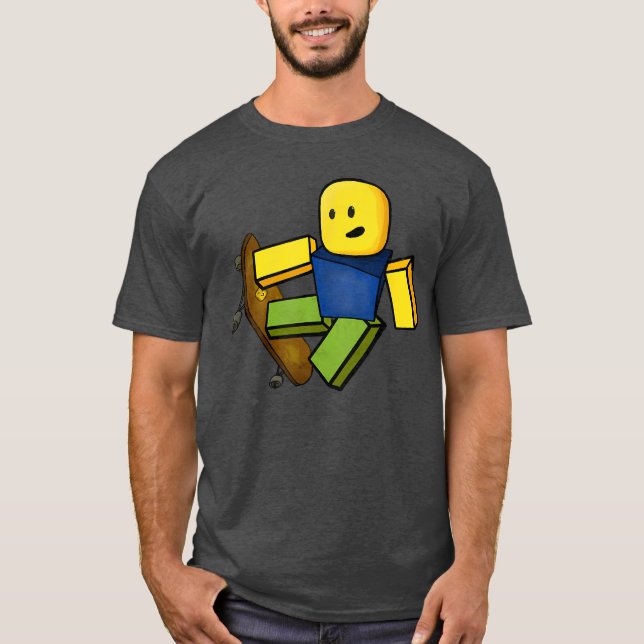 Blox Noob Skater Funny Meme Gaming Gift For Gamers T-Shirt (Front)