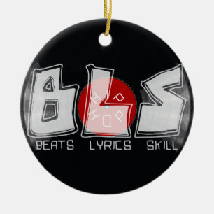 BLS vinyl record - beats lyrics skill = HIP HOP Ceramic Tree Decoration