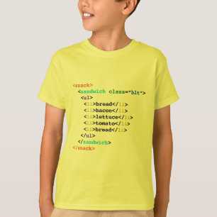BLT HTML Funny Geek Sandwich T-Shirt