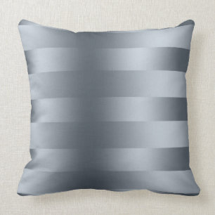 Blu-Grey Stripes Pattern Satin Look Cushion