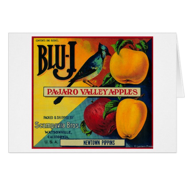Blu-J Apple Crate LabelWatsonville, CA (Front Horizontal)